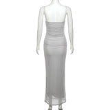 Lace Edge Waist-tight Hot Fashion Party Mesh See-through Lined Sling Dress