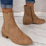 British Style Plus Size Thin Mid-calf Length Boots
