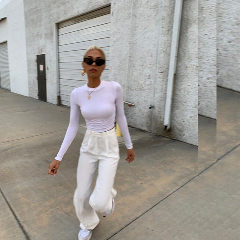 Casual White Trousers Loose All-Match Suit Pants Women