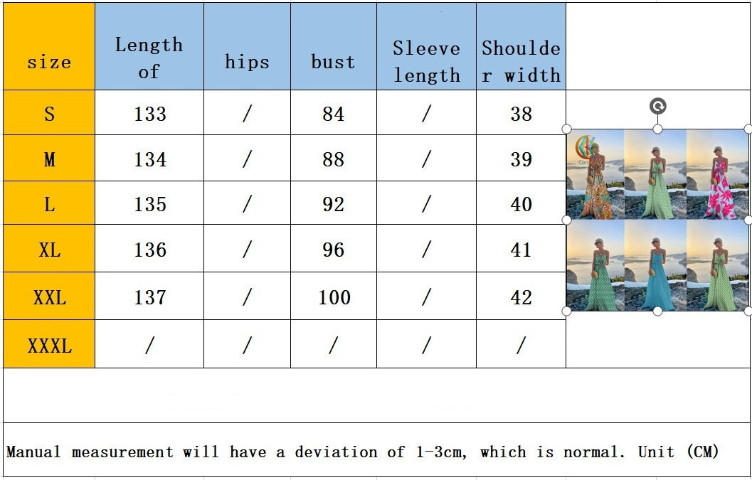 Women's Fashion Belt Printed Large Swing Dress