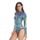 New Mermaid Swimwear Women's Long Sleeve One Piece Swimwear