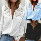 Autumn New Women's Lace Stitching Shirt Women