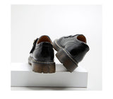 British Big Head Female College Style Retro Double Buckle Pumps