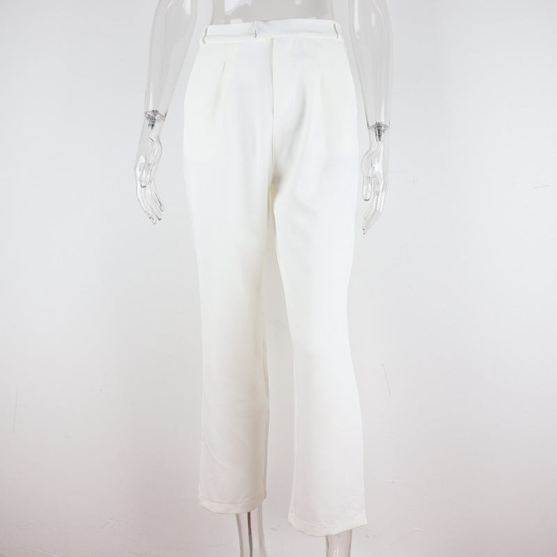 Casual White Trousers Loose All-Match Suit Pants Women