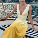 Women's Sleeveless Gradient Solid Color Dress