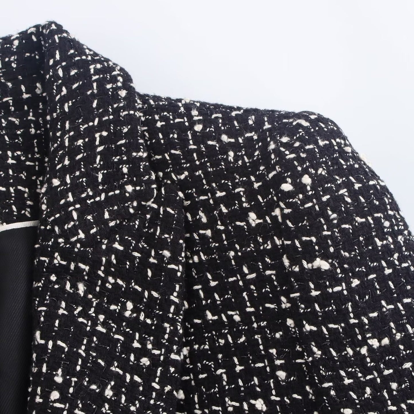 Elegant Texture Double Breasted Suit Long Sleeve Short Coat