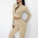 Women's seamless yoga wear long sleeve suit