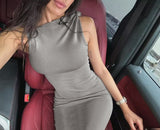 One-shoulder Ribbon Long Dress Ins Fashion Slim Sleeveless Dresses For Evening Party Club Clothing Women