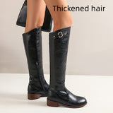 Retro Casual Women's Chunky Heel Knight Boots