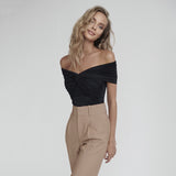 Cross Large V-neck Off Shoulder Jumpsuits Women