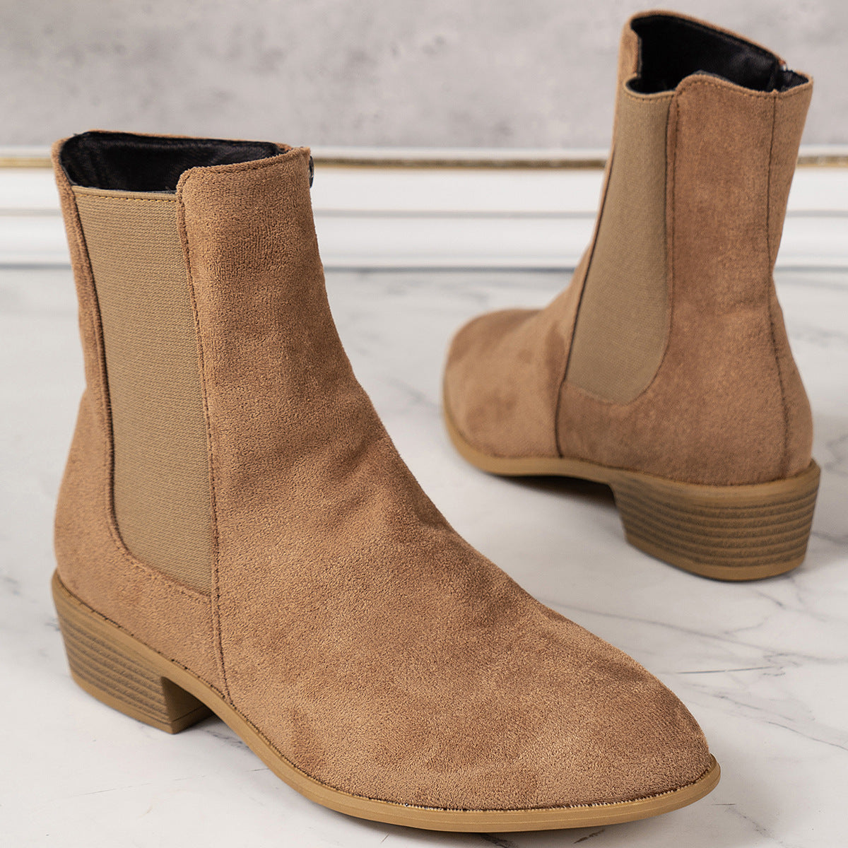 British Style Plus Size Thin Mid-calf Length Boots