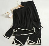 Women's Knitting Suit Sweater Top Two-piece Pants