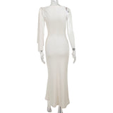 One-shoulder Ribbon Long Dress Ins Fashion Slim Sleeveless Dresses For Evening Party Club Clothing Women