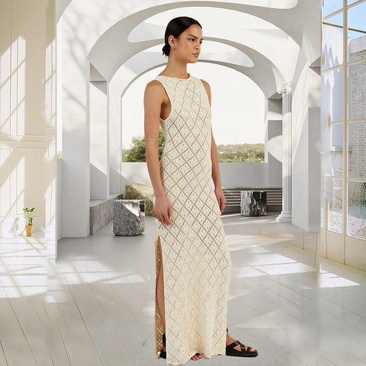 Amazon Women's Hollow Knitted Dress Long Dress