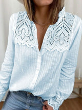Autumn New Women's Lace Stitching Shirt Women