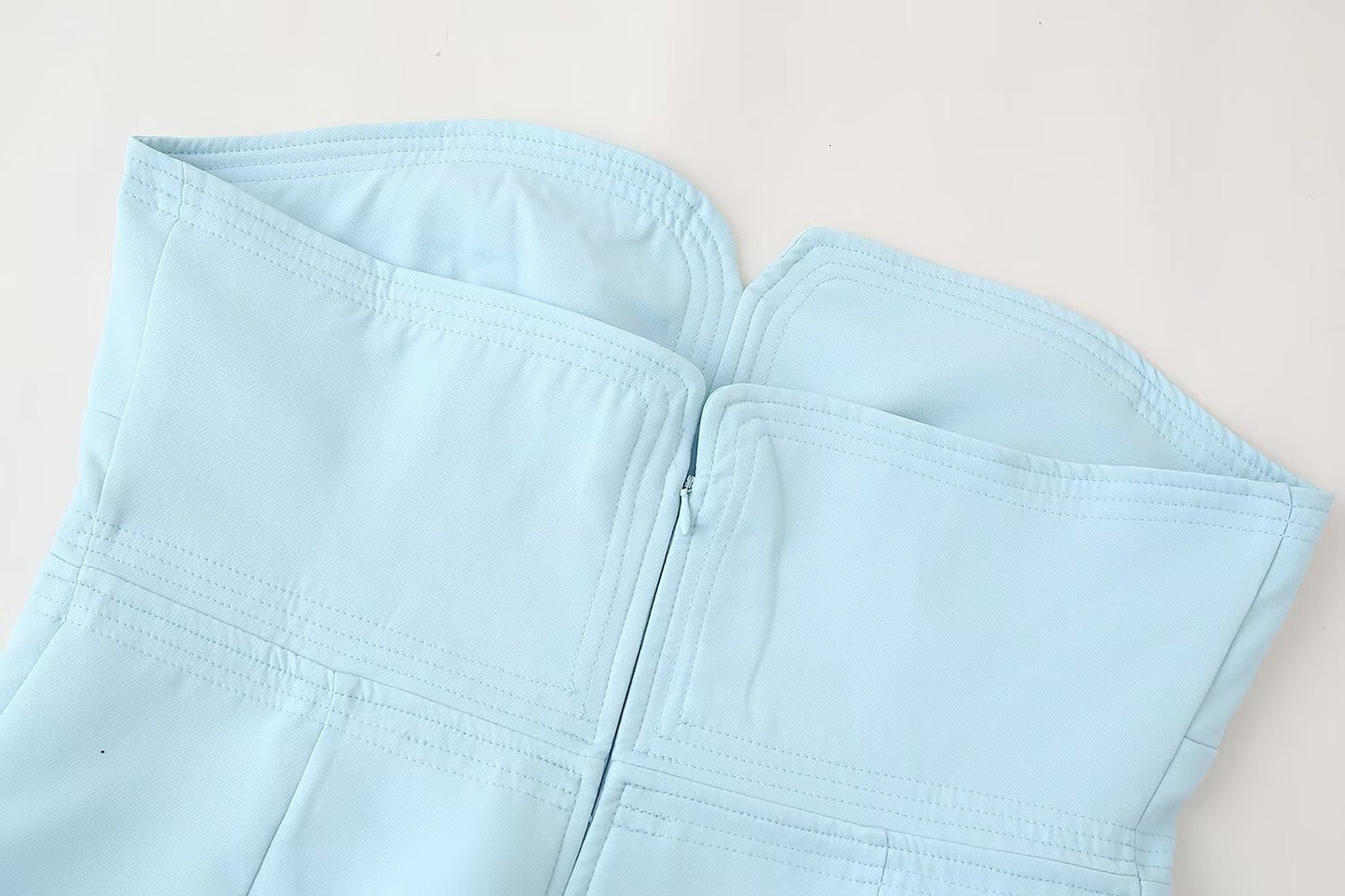 Sweet Girlish Tube Top Suspender Skirt Hollow Design Sexy Pleated Skirt